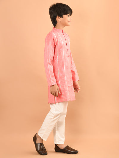 Embellished Button Down Straight Mandarin Collar Kurta Pajama Set