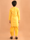 Button Down Straight Kurta Dhoti Set with Sequin Shrug Jacket