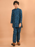 Embellished Button Down Straight Mandarin Collar Kurta Pajama Set