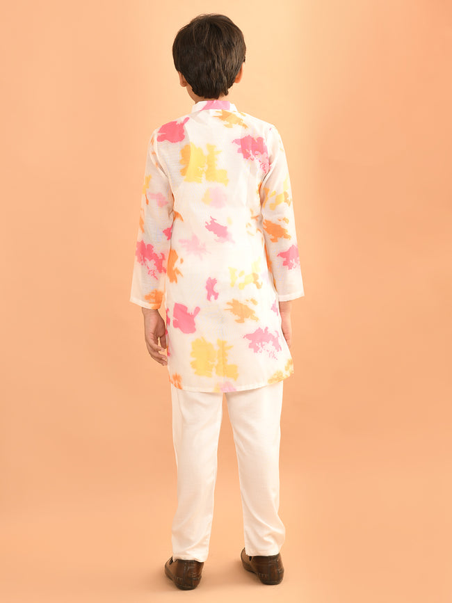 Ombre Printed Button Down Straight Kurta Pajama Set