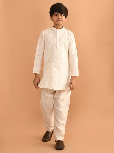 Sequin Embellished Button Down Straight Kurta Pajama Set
