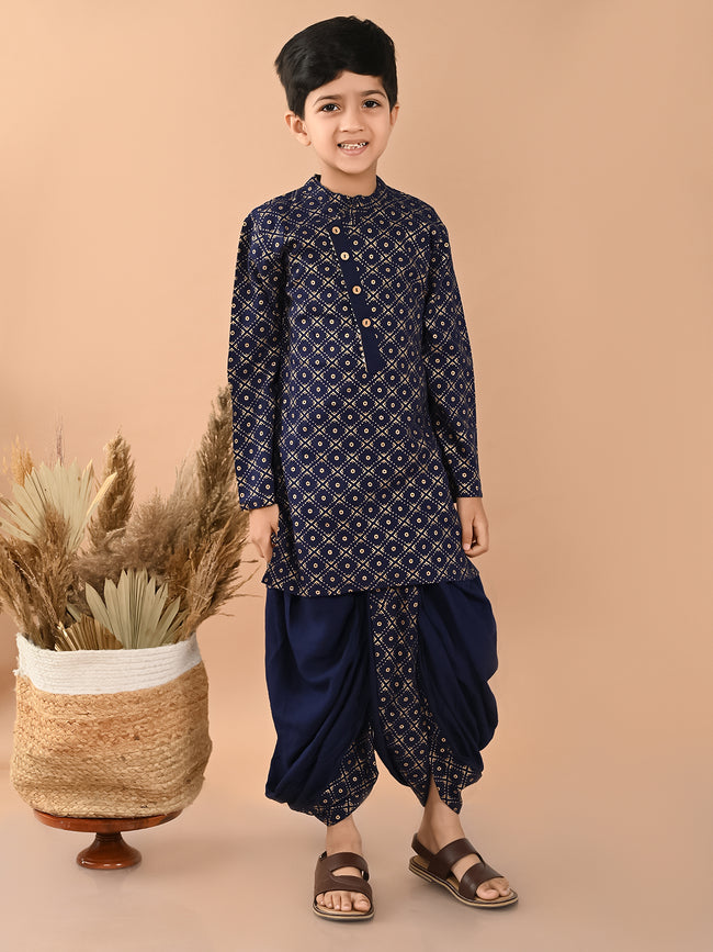 Ethnic Motifs Printed Straight Dhoti Kurta Set