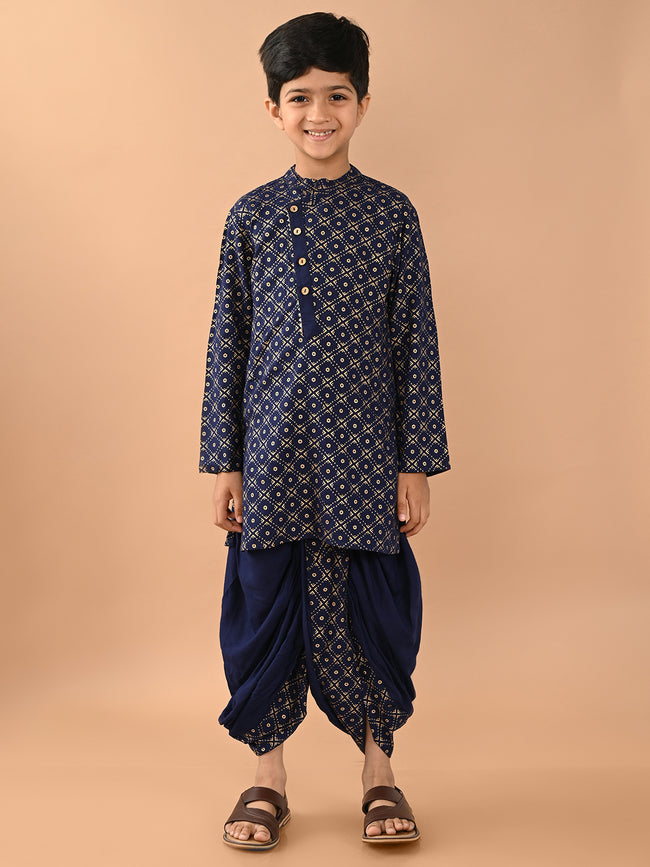 Ethnic Motifs Printed Straight Dhoti Kurta Set