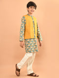 Ethnic Motif Printed Kurta Pajama Set with Jacket