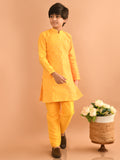 Embossed Button Down Straight Mandarin Collar Kurta Pajama Set