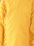 Embossed Button Down Straight Kurta Pajama Set