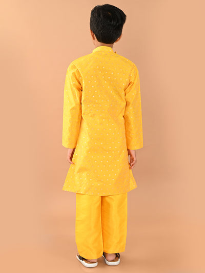 Embossed Button Down Straight Kurta Pajama Set