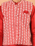 Solid Kurta Pajama Set with Embroidered Nehru Jacket