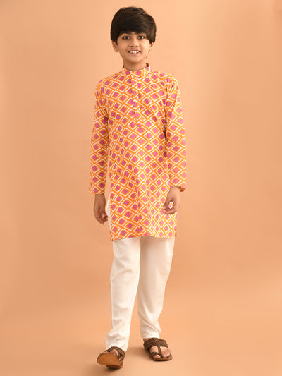 Ethnic Motif Printed Kurta Pajama Set