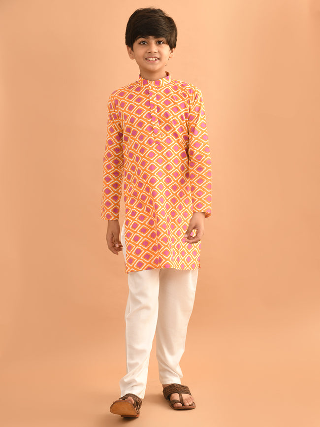 Ethnic Motif Printed Kurta Pajama Set