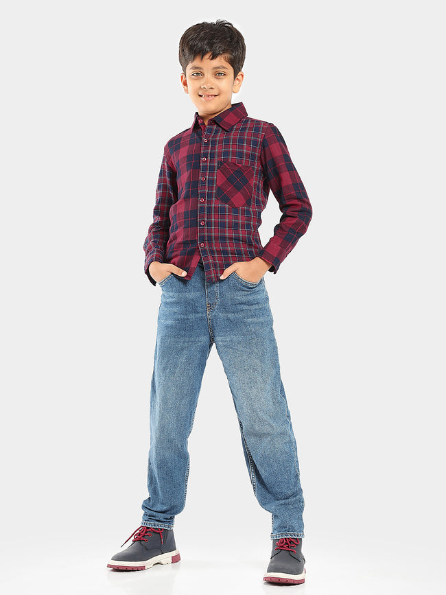 Full Sleeves Regular Wear Checked Casual Shirt