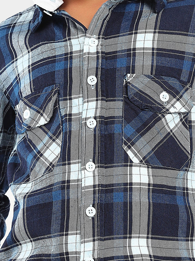 Checked Full Sleeves Regular Wear Casual Shirt with Detachable Hood