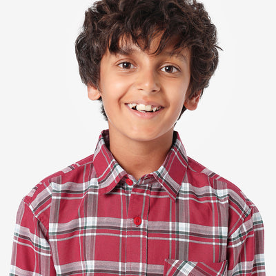 Boys Full Sleeves Checkered Shirt