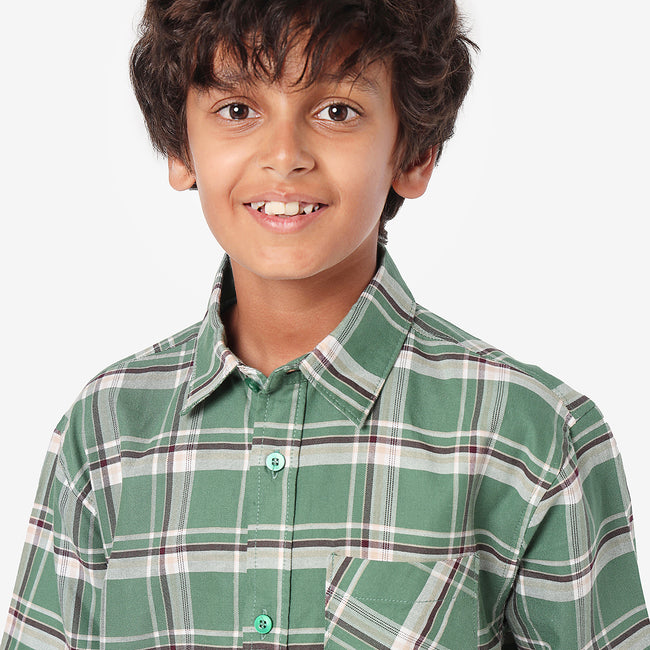 Boys Full Sleeves Checkered Shirt