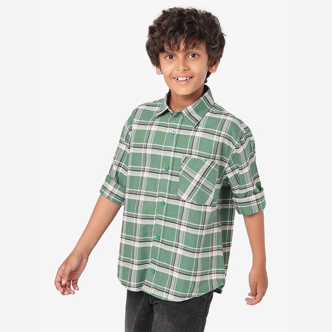 Boys Full Sleeves Checkered Shirt