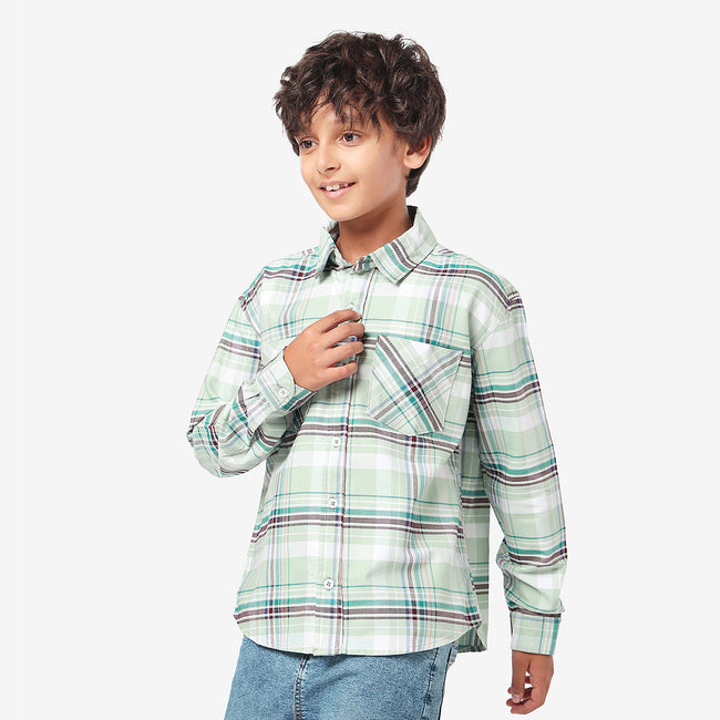 Boys Full Sleeves Checkered Shirt