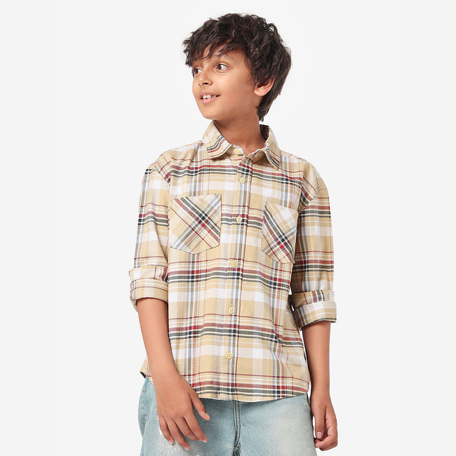 Boys Full Sleeves Checkered Shirt