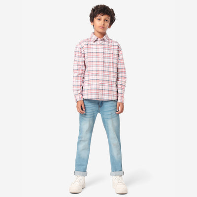 Boys Full Sleeves Checkered Shirt
