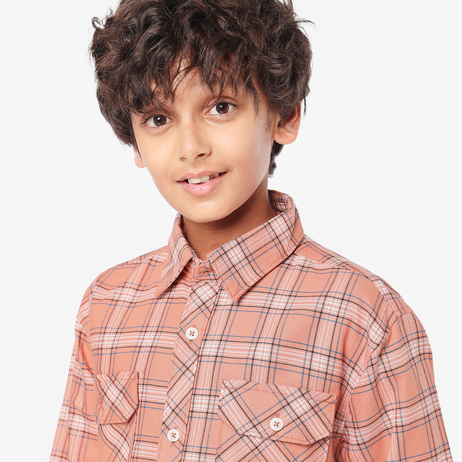 Boys Full Sleeves Checkered Shirt
