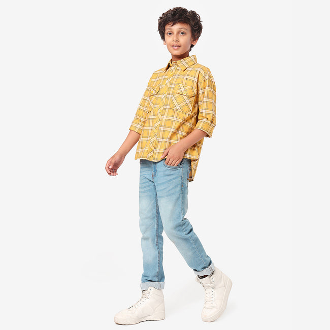 Boys Full Sleeves Checkered Shirt