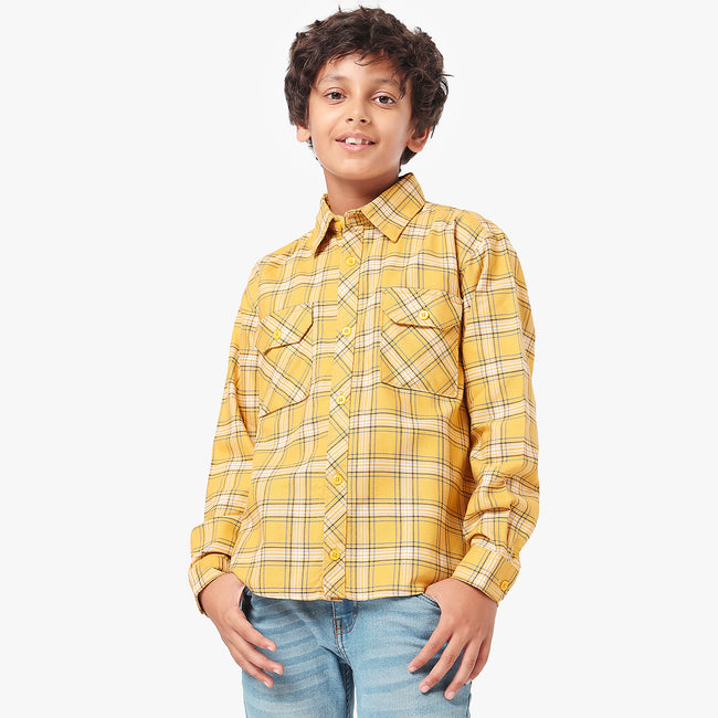 Boys Full Sleeves Checkered Shirt