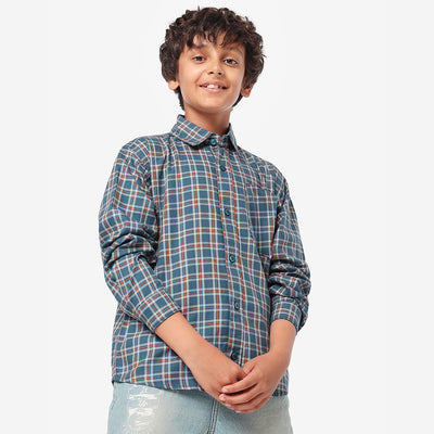 Boys Full Sleeves Checkered Shirt