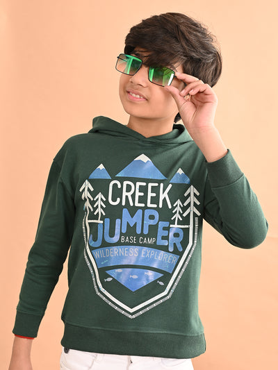 Boys Printed Full Sleeves Hooded Sweatshirt