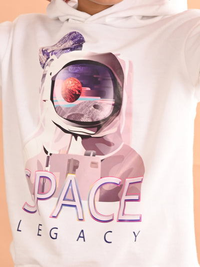 Boys Printed Full Sleeves Hooded Sweatshirt