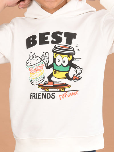 Boys Printed Full Sleeves Hooded Sweatshirt