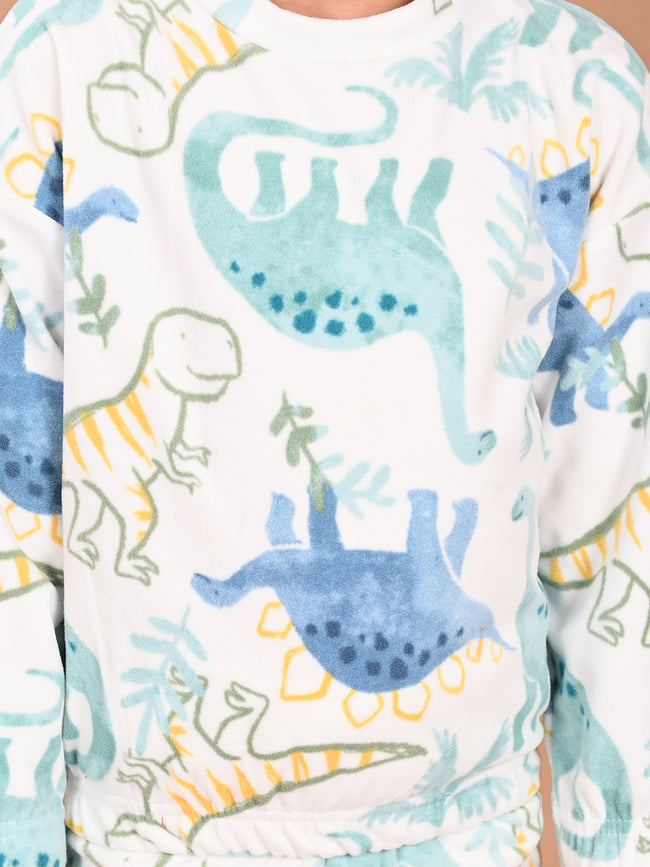 All Over Dinosaurs Printed  Sweatshirt and Jogger Co-ord Set