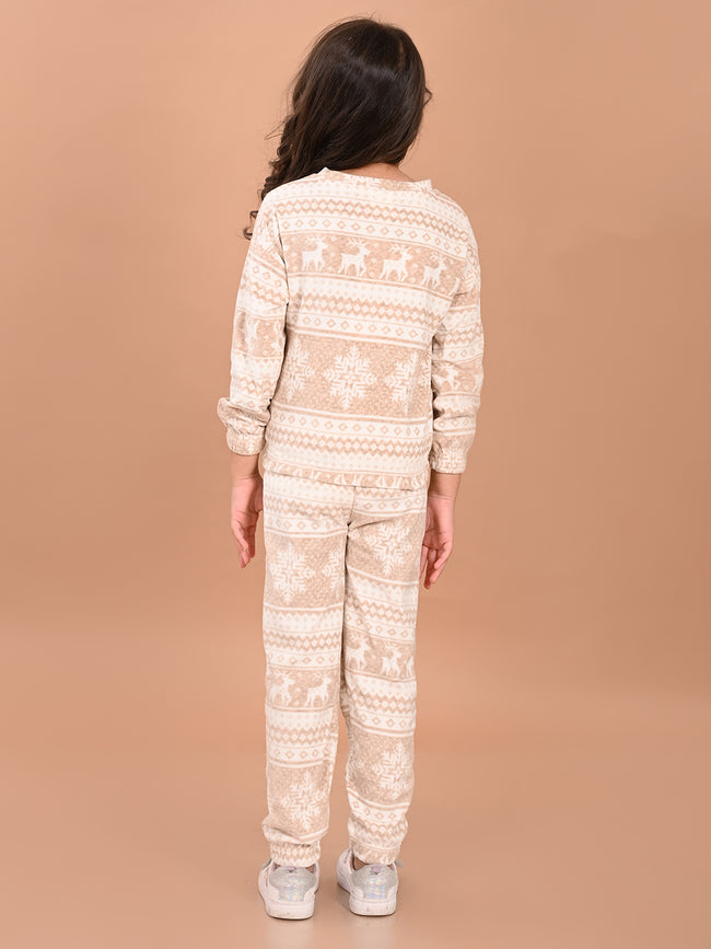 Paisley Printed Full Sleeves Sweatshirt and Jogger Co-ord Set