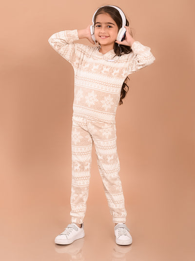 Paisley Printed Full Sleeves Sweatshirt and Jogger Co-ord Set