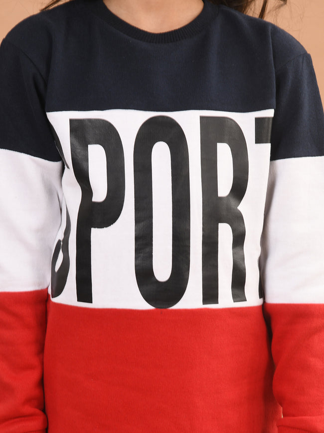 Colorblocked Full Sleeves Knee Length Shift Dress