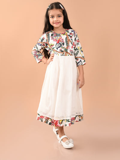 Floral Printed Button Down Fit n Flare Midi Dress