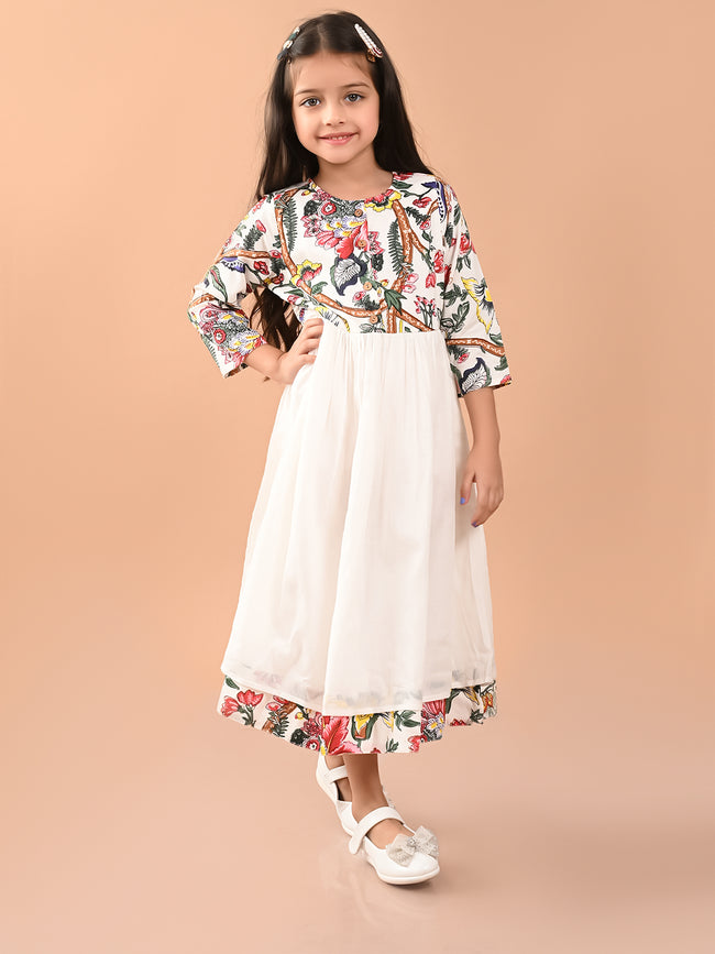 Floral Printed Button Down Fit n Flare Midi Dress