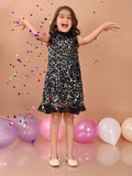 Sequin Knee Length Sleeveless Fit n Flare Party Dress