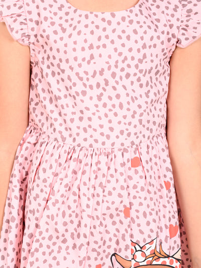 Cow Printed Fit n Flare Cotton  Dress