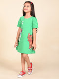 Cat Printed Knee Length A-line Dress
