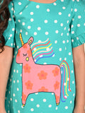 Unicorn Printed Polka Dropwaist Dress