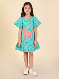 Unicorn Printed Polka Dropwaist Dress