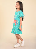 Unicorn Printed Polka Dropwaist Dress
