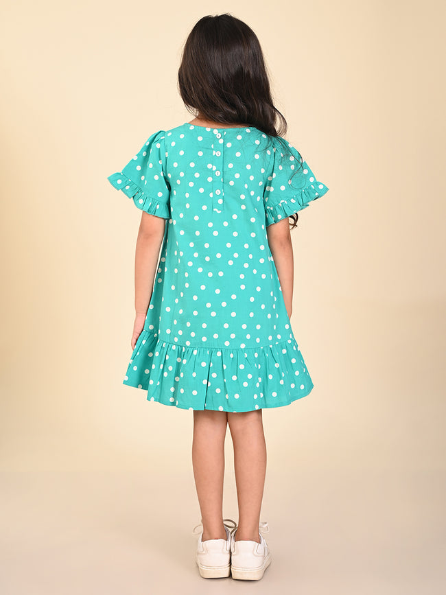 Unicorn Printed Polka Dropwaist Dress