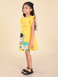 Sheep Printed Ruffle Fit  Flare Dress