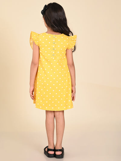 Sheep Printed Ruffle Fit  Flare Dress