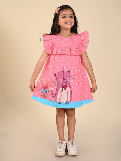 Cat & Mouse Printed Ruffle Fit  Flare Dress