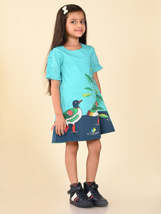 Duck Pond Printed Knee Length A-line Dress