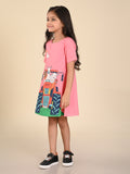 Tractor Printed Knee Length A-line Dress