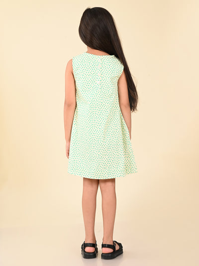 Giraffe Printed Sleeveless Fit n Flare Dress
