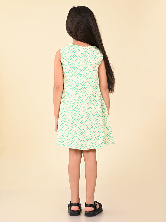 Giraffe Printed Sleeveless Fit n Flare Dress