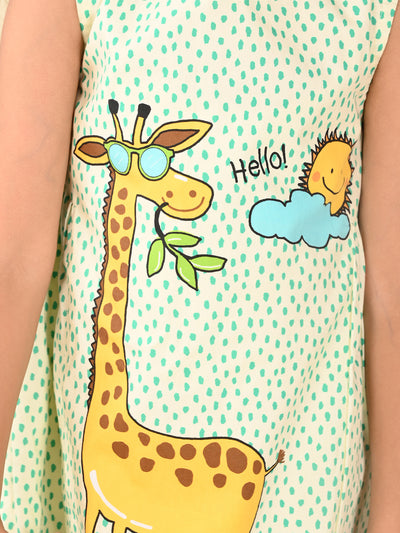 Giraffe Printed Sleeveless Fit n Flare Dress